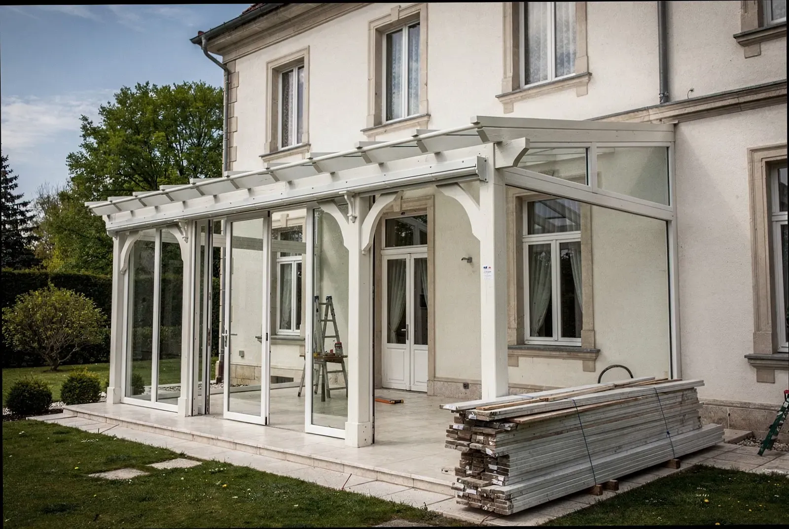 Terrasse zum Wintergarten in Münster